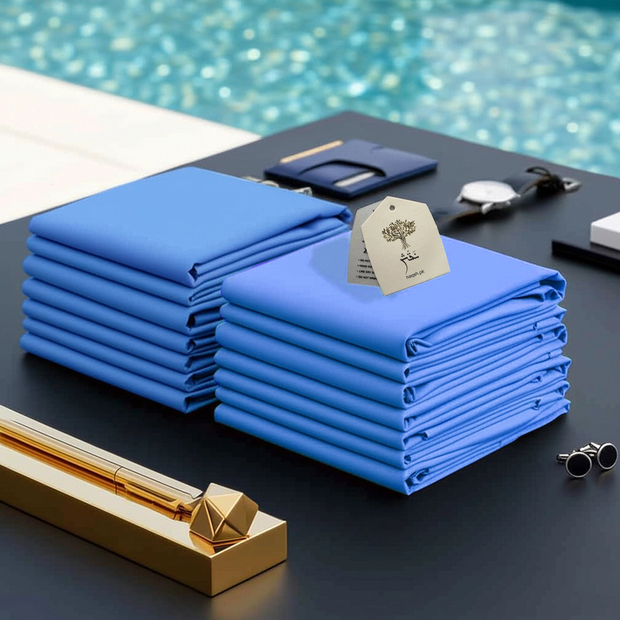 Premium un-stiched Wash and Wear sky blue for men